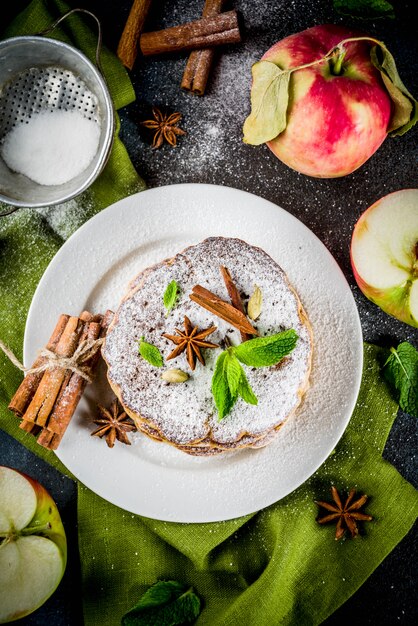 Panquecas de maçã outono doce e picante