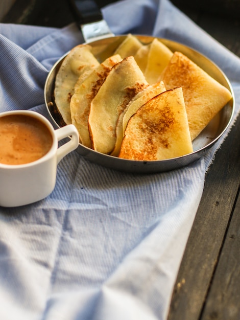 Panquecas deliciosas no café da manhã