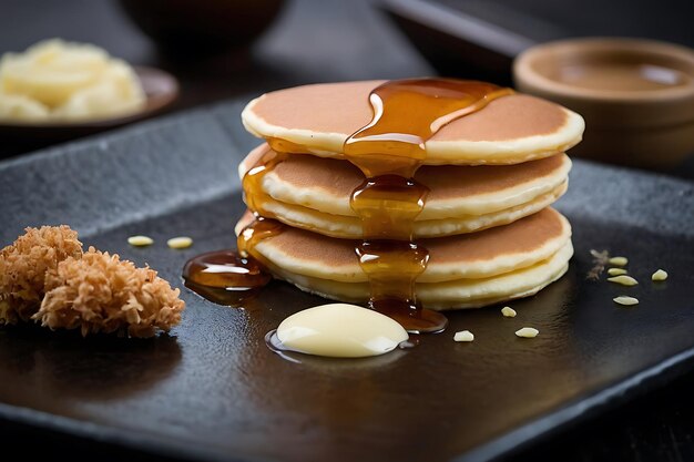 Foto panquecas dorayaki recheadas com baunilha comida japonesa