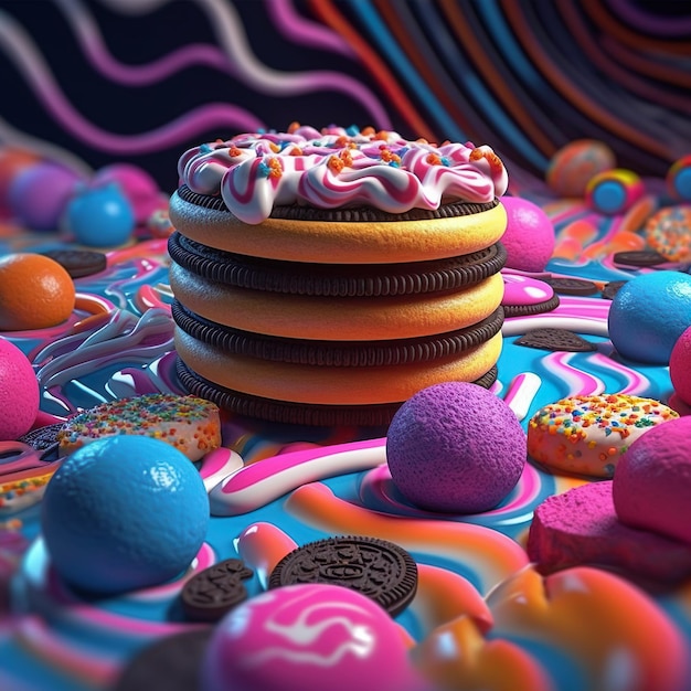 Foto panquecas fofas de oreo