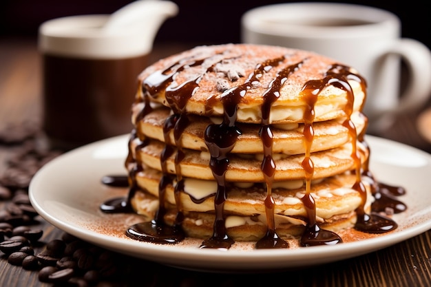 Panquecas Tiramisu Satisfatórias com Chuva de Café