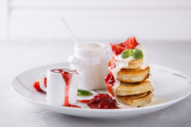 Panqueques Con Mermelada De Fresa