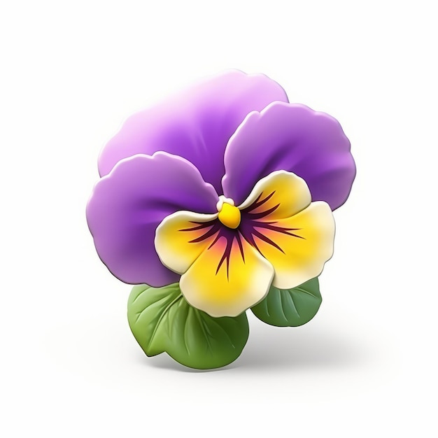 Pansy 3d Icon Cartoon Clay Material com Nintendo Isometric Spot Light