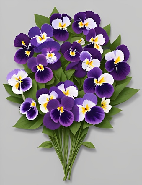 pansy Arranjo de flores isolado