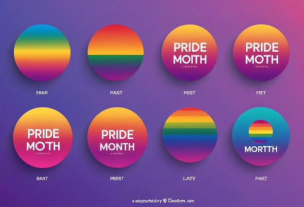 una pantalla con el arco iris de la palabra de código de las etiquetas del mes