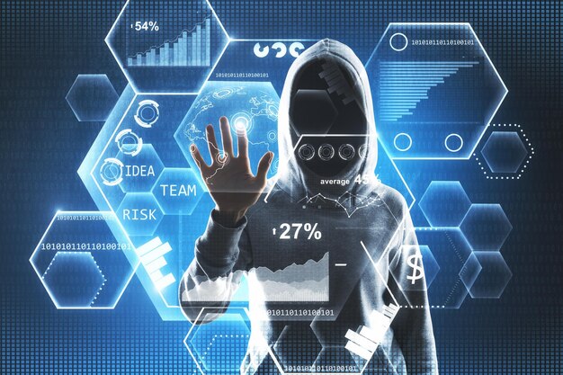 y pantalla de bloqueo de hackers