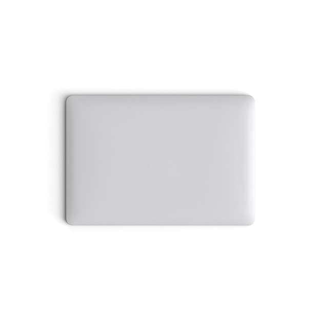 Pantalla cerrada portátil con pantalla en blanco aislada en fondo blanco para anuncios vista superior imagen de alta calidad
