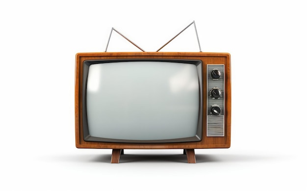 Pantalla clásica de televisores Vintage Charm en un fondo transparente PNG de superficie blanca o clara