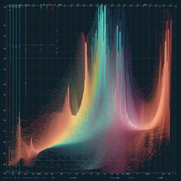 Una pantalla a color muestra una variedad de líneas y gráficos.