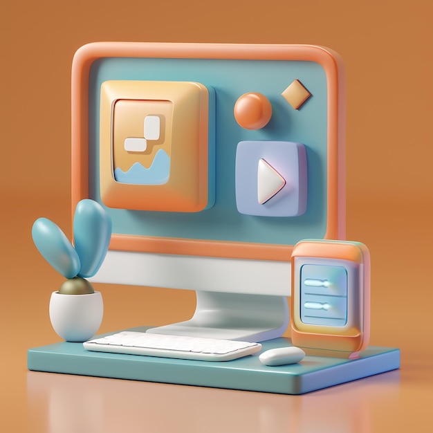 una pantalla colorida de una computadora con la palabra música en ella
