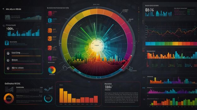 una pantalla colorida con la palabra gráfico en ella