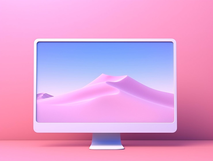 Foto pantalla de computadora en blanco con fondo de lujo para generar maqueta