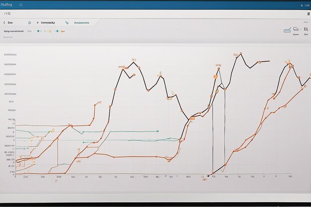 Una pantalla de computadora con un gráfico y la palabra datos en ella