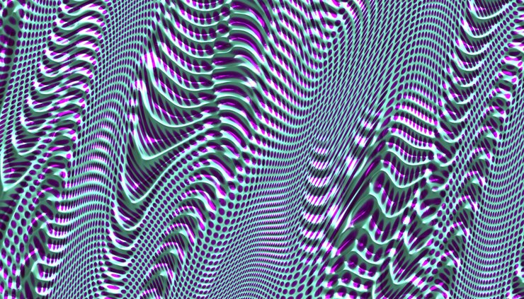 Foto una pantalla de computadora con una imagen colorida de un patrón de líneas
