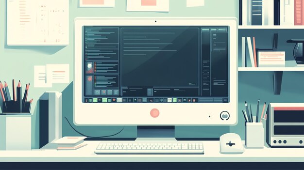 una pantalla de computadora con una imagen de una computadora en ella