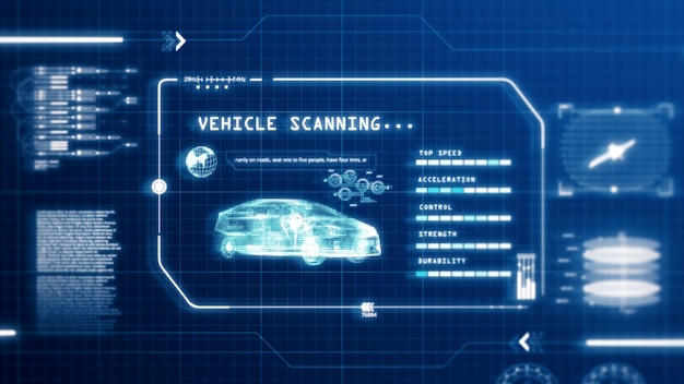 Pantalla de computadora de interfaz de usuario de velocidad de automóvil de conducción de HUD con fondo de píxeles