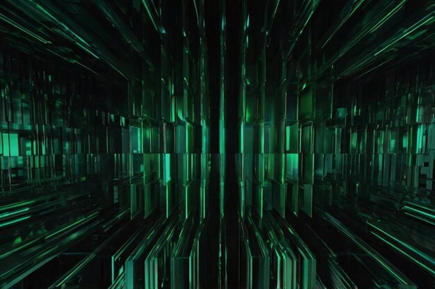 una pantalla de computadora con líneas verdes y azules
