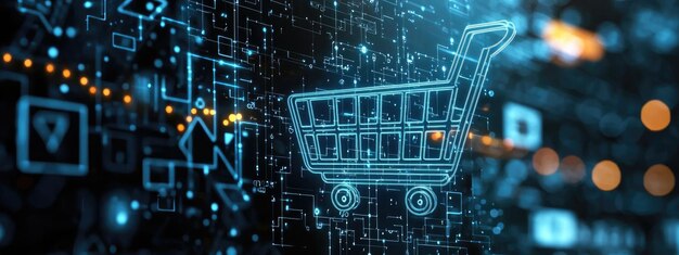 Una pantalla de computadora muestra un carrito de compras Una experiencia de compra digital