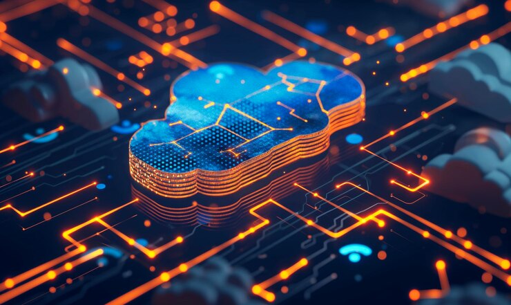 Foto una pantalla de computadora con una nube