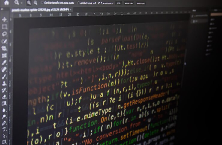 Foto una pantalla de computadora con la palabra código en ella