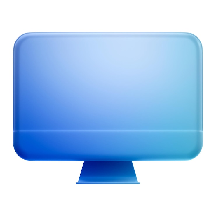 Foto pantalla de la computadora png icona pegatina 3d que hace que el fondo sea transparente