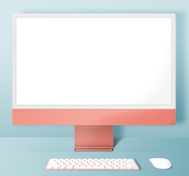 Pantalla de computadora png maqueta naranja pastel dispositivo digital estilo minimalista