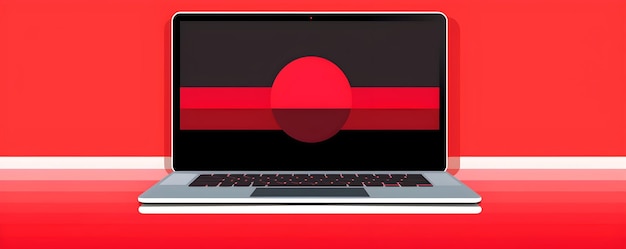 Una pantalla de computadora portátil con un círculo rojo en la pantalla que dice "círculo rojo"