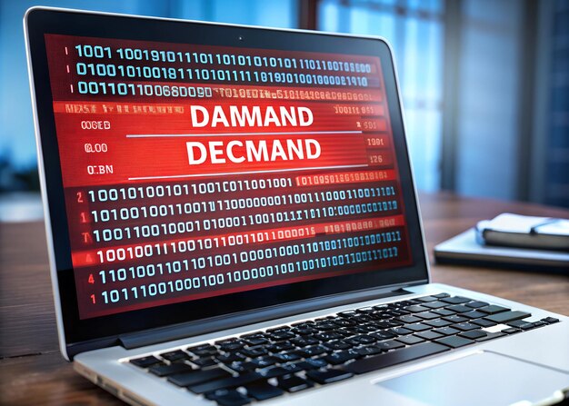 Una pantalla de computadora que muestra una demanda de rescate con archivos de datos encriptados