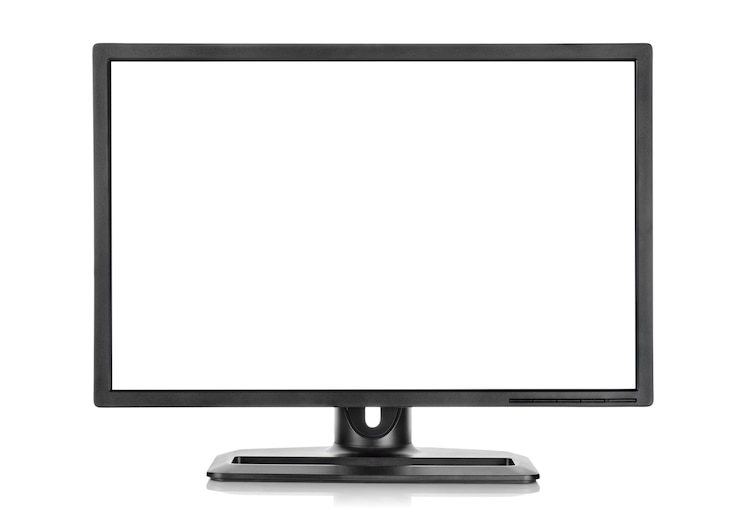 Foto pantalla de cristal líquido aislado sobre un fondo blanco.