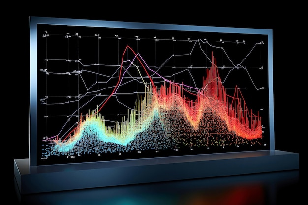 Pantalla de imagen generativa ai con un gráfico financiero