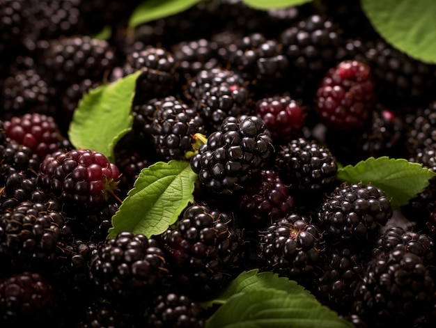 Una pantalla llena de moras maduras