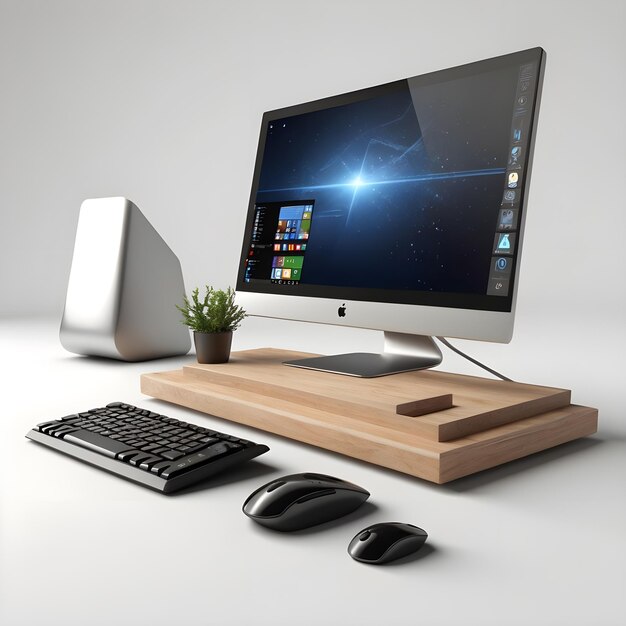 Pantalla de monitor de computadora con fondo blanco