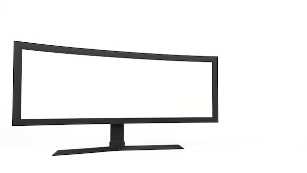 Pantalla de monitor monobloque de computadora aislada, render 3d