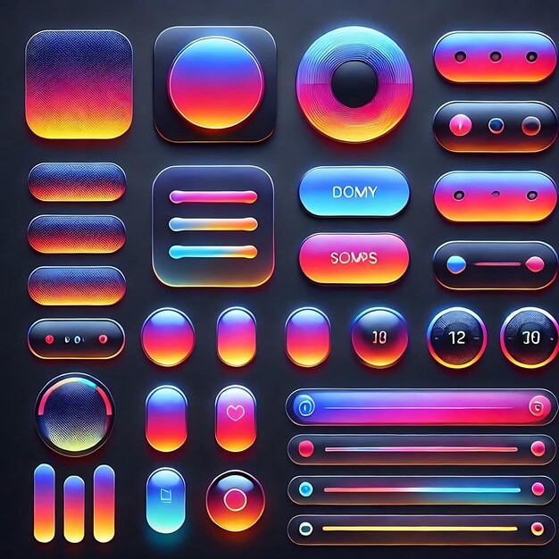 una pantalla con muchos botones que dicen noct