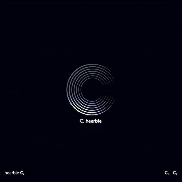 una pantalla negra con un c c c en el medio