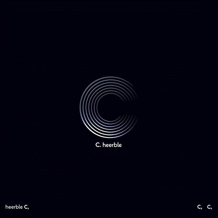 Foto una pantalla negra con un c c c en el medio