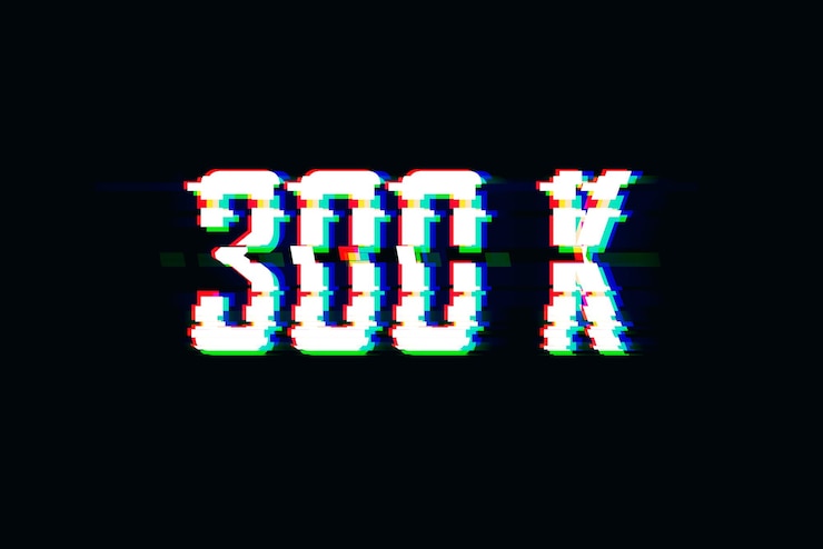 Foto una pantalla con la palabra 300 k en ella