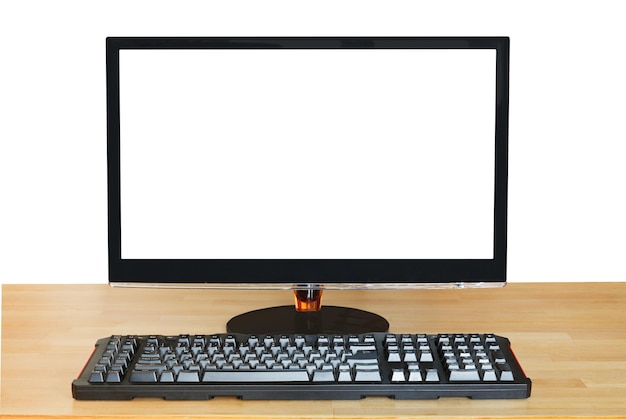Pantalla panorámica con pantalla recortada y teclado