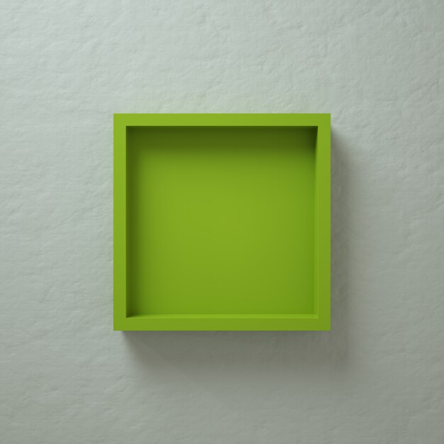 Pantalla de pared cuadrada verde 3D