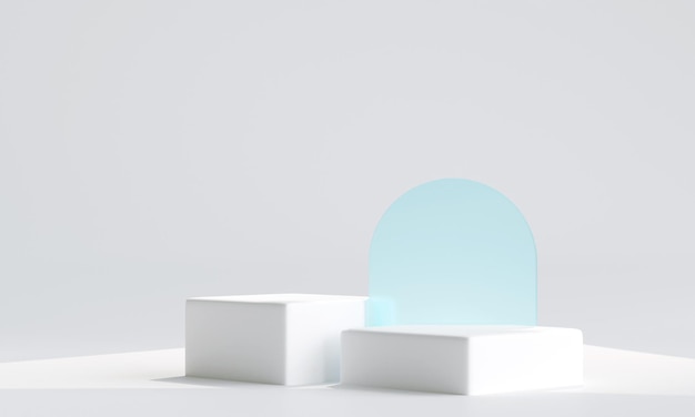 Pantalla de podio blanca para la presentación del producto Ilustración 3Dx9