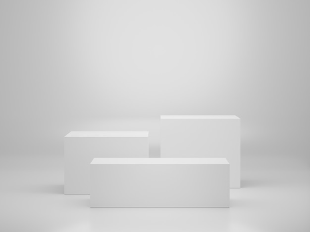 Pantalla de podio en blanco 3d en color mármol blanco para el producto presente y la maqueta