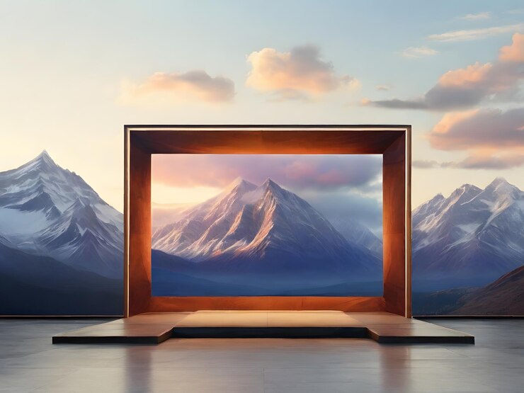 Una pantalla que está hecha de un marco de madera