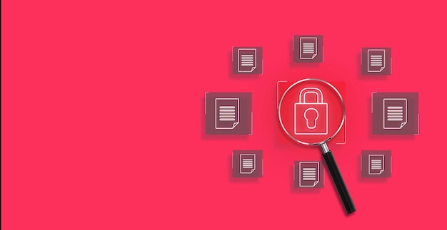 una pantalla roja con un bloqueo y un bloqueo en ella