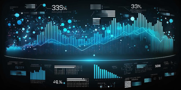 Una pantalla con una serie de gráficos y una línea de números que dicen 38 %.