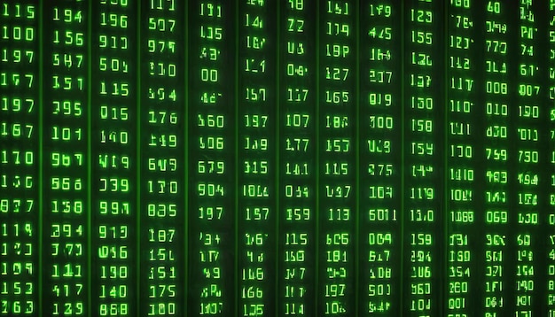 una pantalla verde con los números en ella