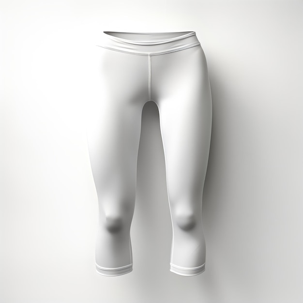 Pantalones de yoga blancos sólidos sobre un fondo blanco _ai_generado