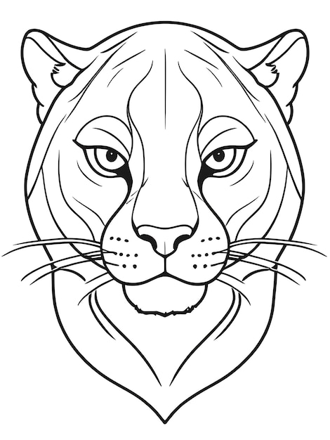 Pantera de dibujos animados diseño de página de colorear color blanco ai generado