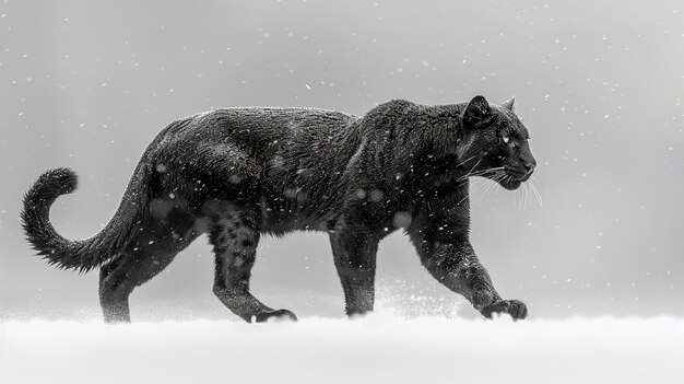 Pantera negra em fundo branco gerada pela IA