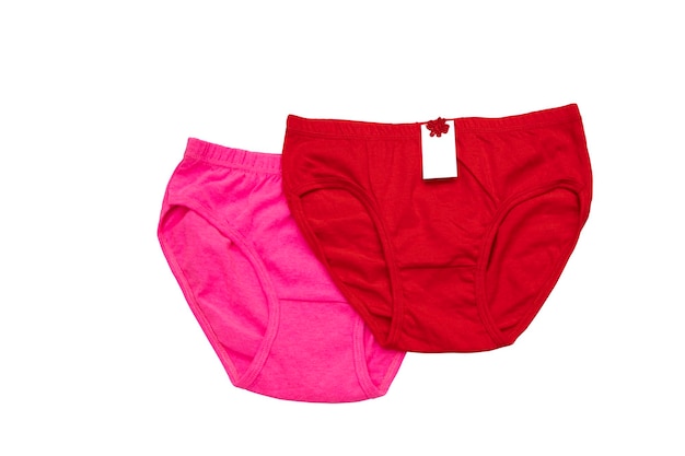 Panty Damas Color Rosa Rojo Aislado Sobre Fondo Blanco