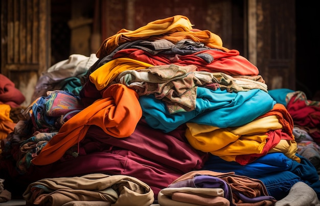 Foto pañuelos de colores en una tienda